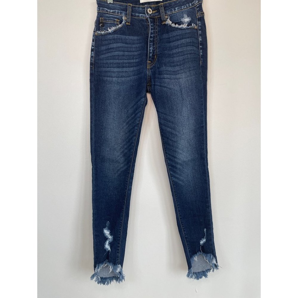 KanCan, mid- rise, Skinny jeans, frayed hem and pockets, Size 24